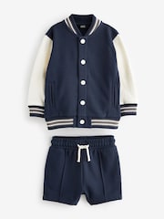 Navy Blue Letterman and Shorts Set (3mths-7yrs) - Image 5 of 7