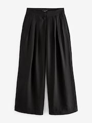 Schwarz - Strukturierte Hose mit weitem Bein - Bild 6 von 7