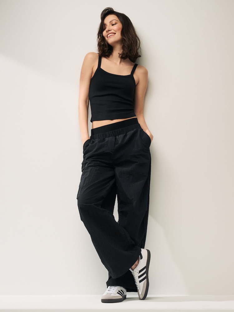 Black Nylon Track Boxer Trousers - Image 1 of 6