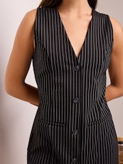 Black Stripe Jersey Blazer Mini Dress - Image 3 of 6