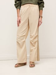 Natural/Ecru Side Stripe Nylon Track Joggers - Image 3 of 8