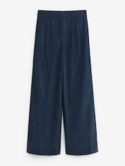 Marineblau/blau - Elegante Hose mit weitem Bein aus Baumwollmix - Bild 6 von 7