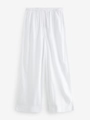 White Wide Leg Linen Blend Trouser - Image 5 of 6