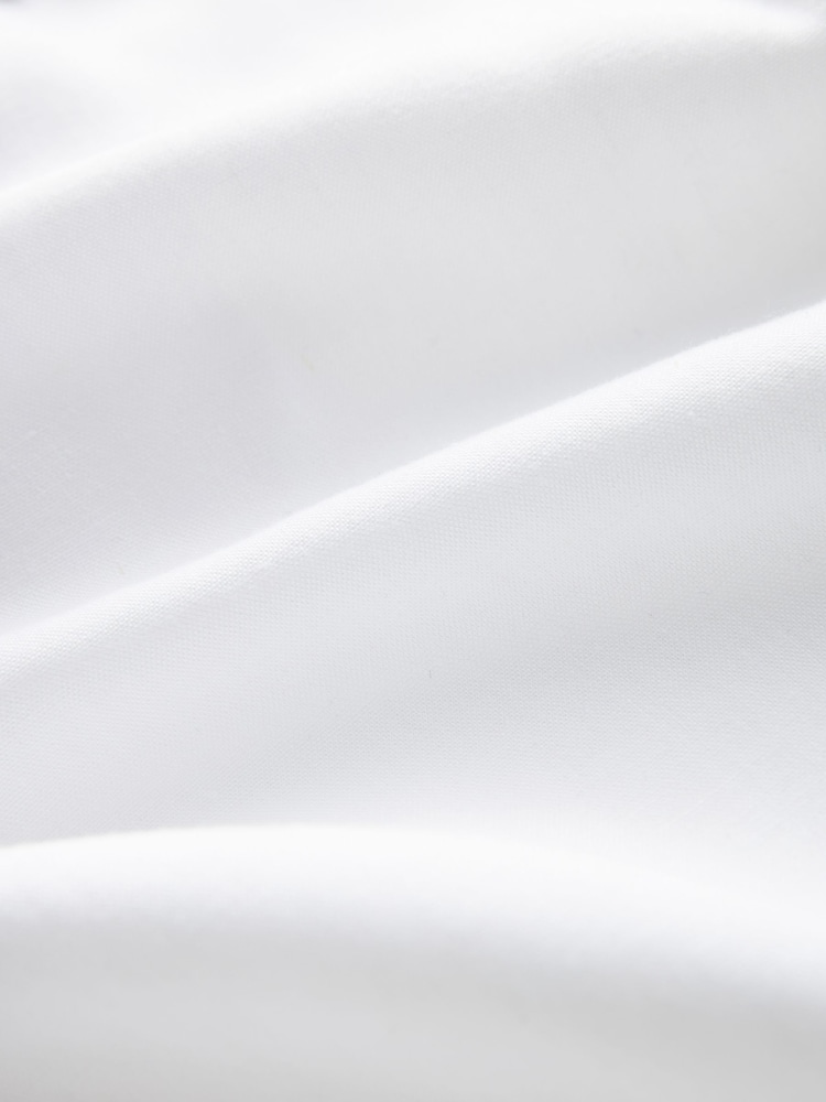 White Wide Leg Linen Blend Trouser - Image 6 of 6