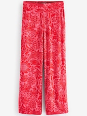 Morris & Co. Pink Sunflower Wide Leg Trousers With Linen - Image 5 of 6