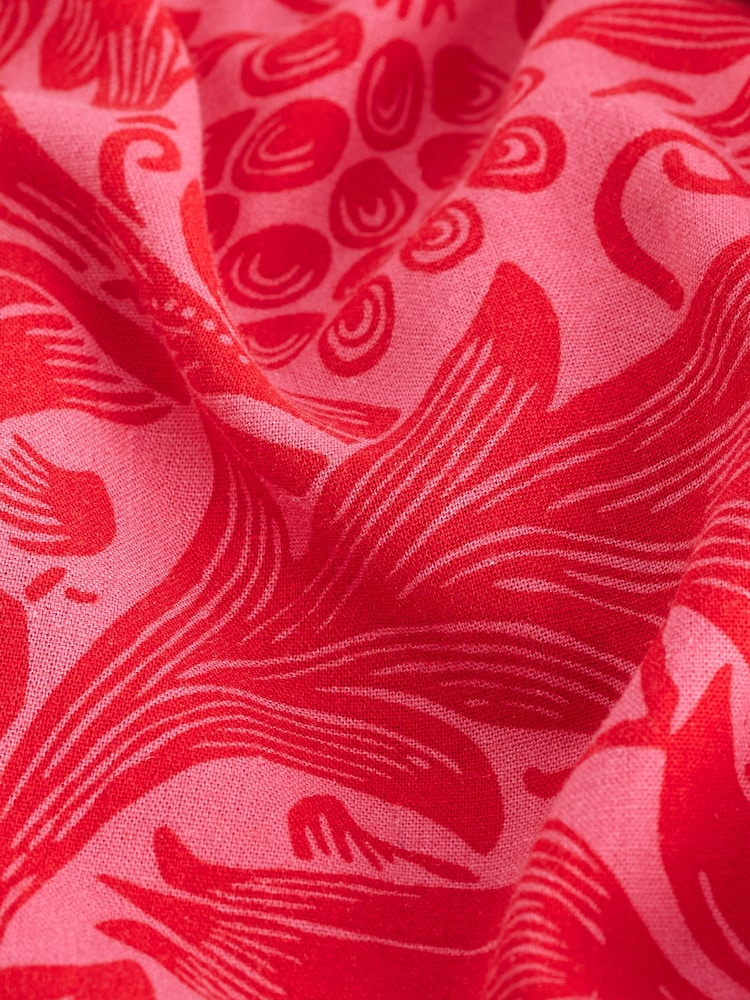Morris & Co. Pink Sunflower Wide Leg Trousers With Linen - Image 6 of 6