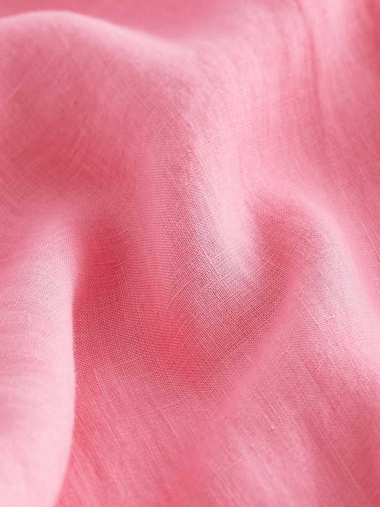Pink Premium 100% Linen Wide Leg Trousers - Image 6 of 6