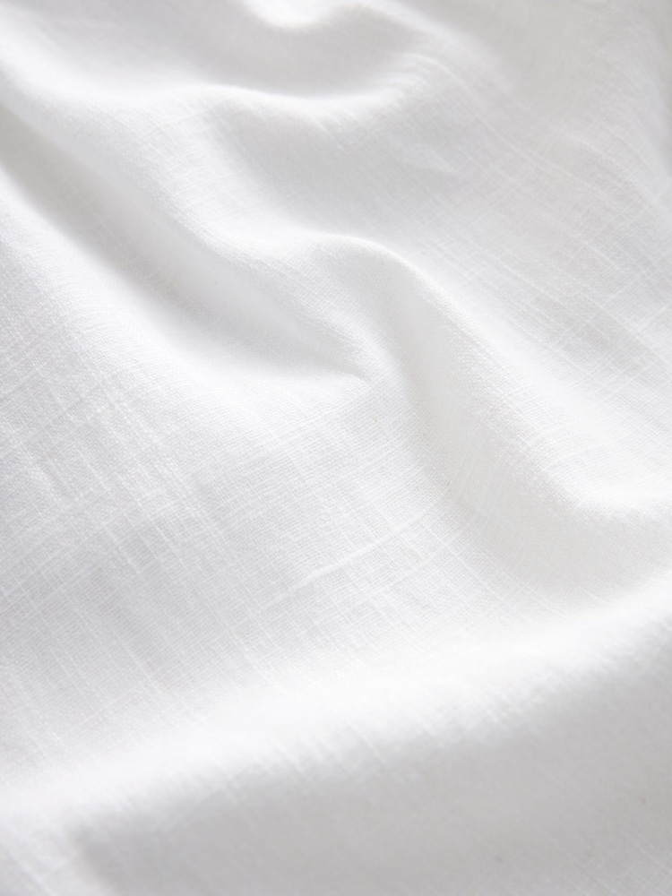 White Linen Blend Wide Leg Trousers - Image 6 of 6