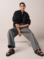 Charcoal Grey Wide Leg Cargo Trousers - Image 2 of 6