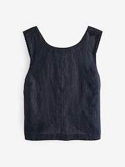 Marineblau/blau - Premium-Wickeltop aus 100 % Leinen - Bild 4 von 5