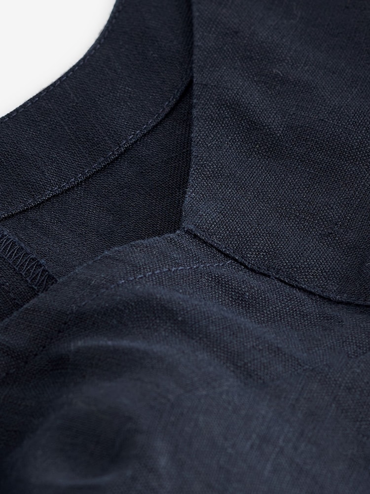 Marineblau/blau - Premium-Wickeltop aus 100 % Leinen - Bild 5 von 5