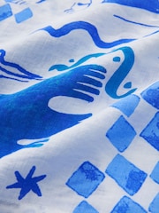 Blue on White Premium 100% Linen Top - Image 6 of 6