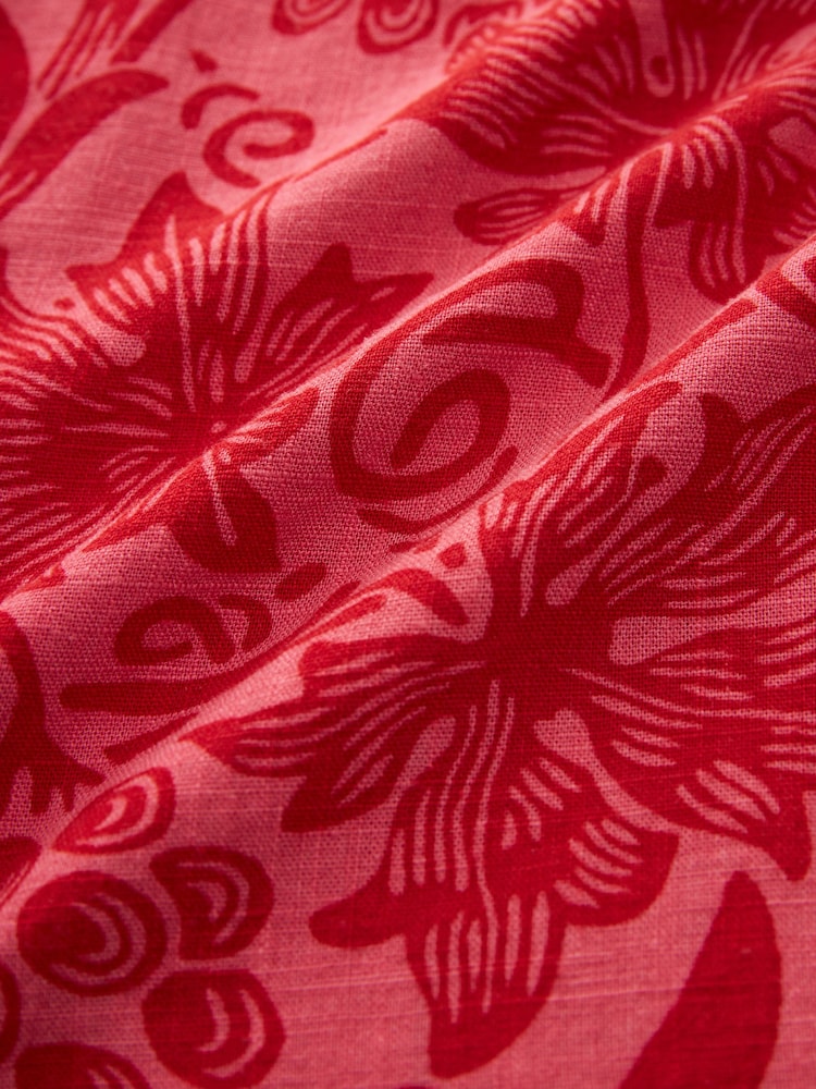 Morris & Co. Sunflower Linen Blend Button Down Relaxed Sleeve Printed Top - Image 7 of 7