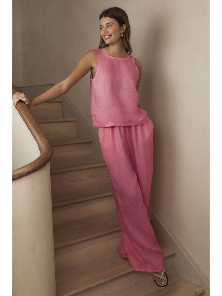 Pink Premium 100% Linen Top - Image 2 of 6