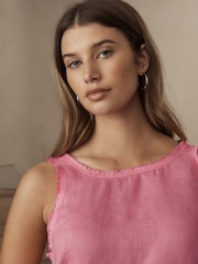 Pink Premium 100% Linen Top - Image 5 of 6