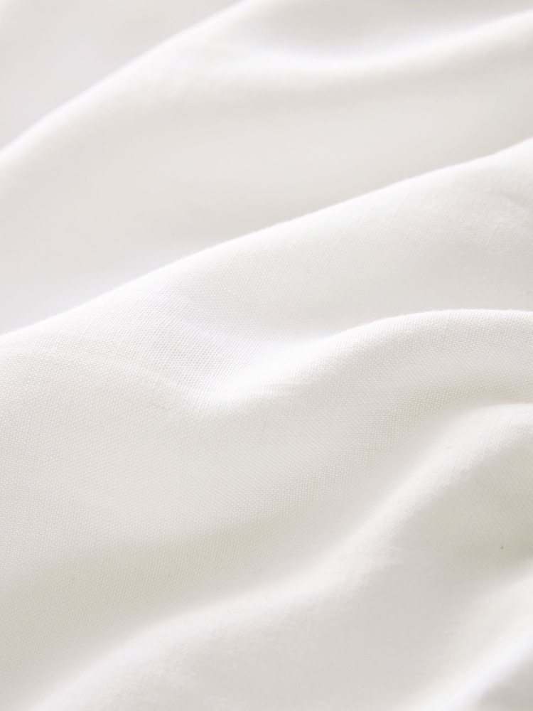 White Summer Square Neck Top with Linen - Image 6 of 6