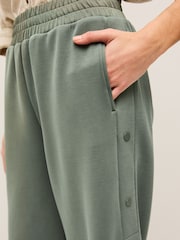 Khaki Green Soft Jersey Popper Side Trousers - Image 4 of 6