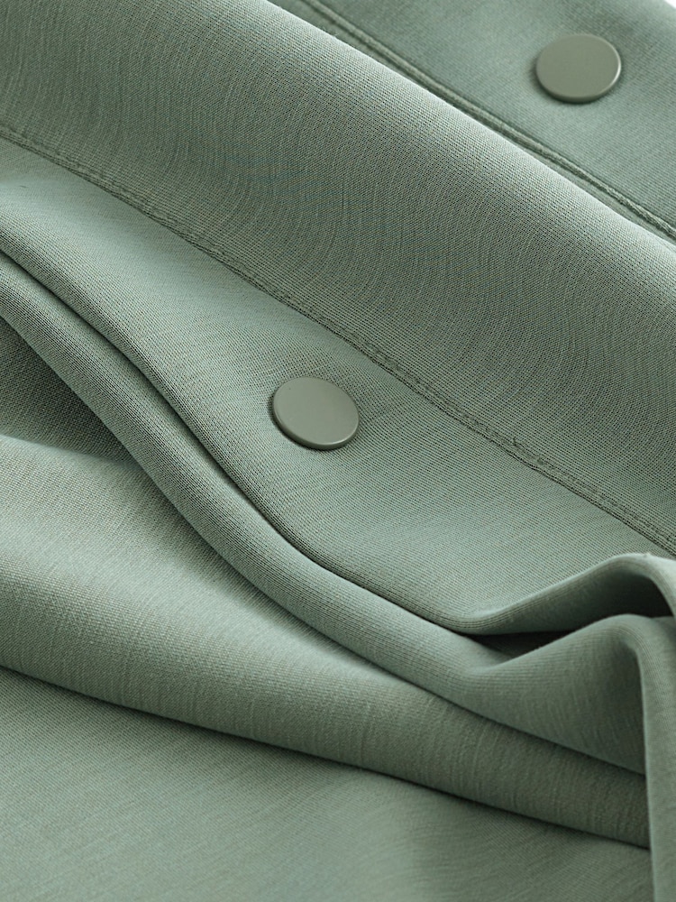 Khaki Green Soft Jersey Popper Side Trousers - Image 6 of 6