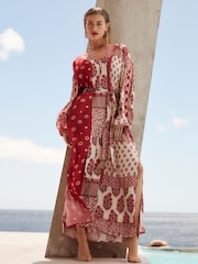 Red Summer Maxi Kaftan Dress - Image 1 of 6