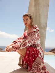 Red Summer Maxi Kaftan Dress - Image 2 of 6