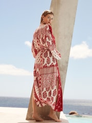 Red Summer Maxi Kaftan Dress - Image 3 of 6