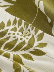 Green Leaf Print Mini Tie Front Summer Dress - Image 7 of 7