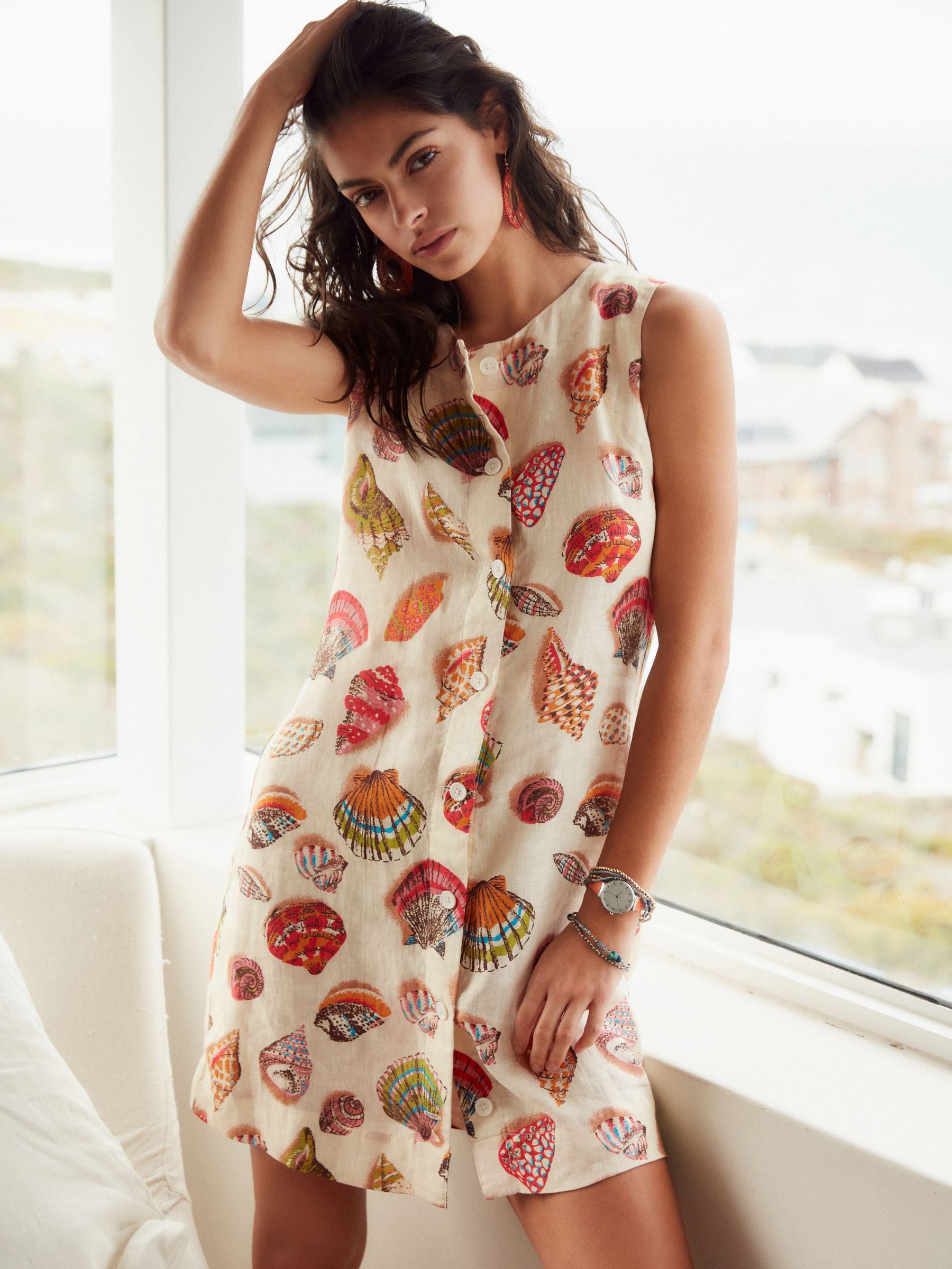 Robe lin boutonnée discount