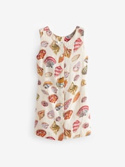 Ecru Premium 100% Linen Button Down Mini Dress - Image 6 of 7