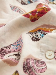 Ecru Premium 100% Linen Button Down Mini Dress - Image 7 of 7