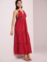 Red Summer Tiered Dress - Image 1 of 6