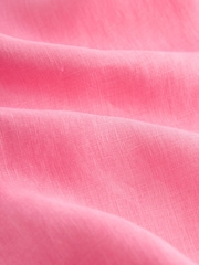 Pink Premium 100% Linen Button Down Mini Dress - Image 6 of 6