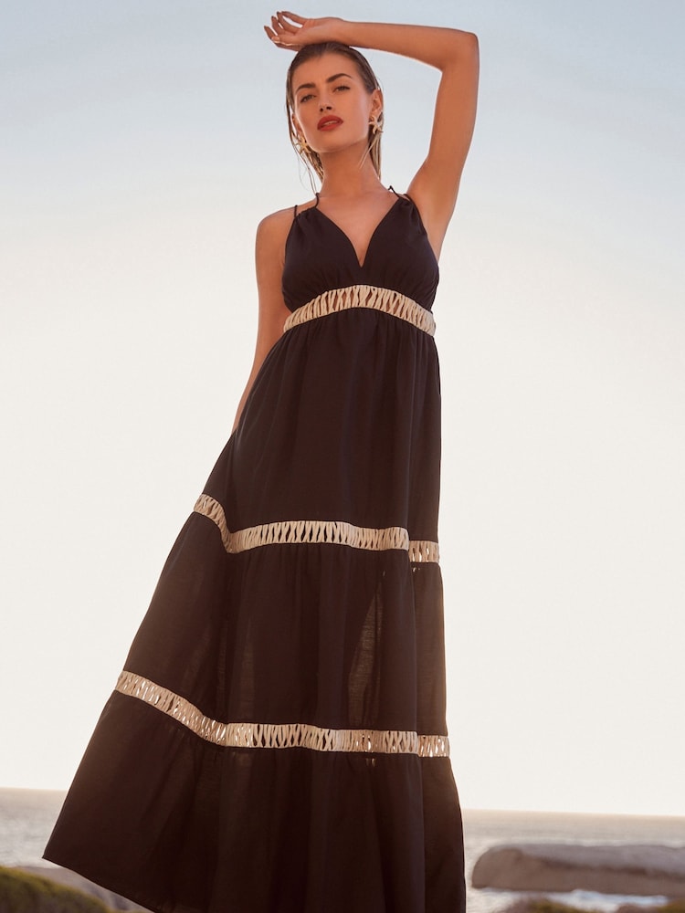 Black Summer Tiered Dress - Image 1 of 6