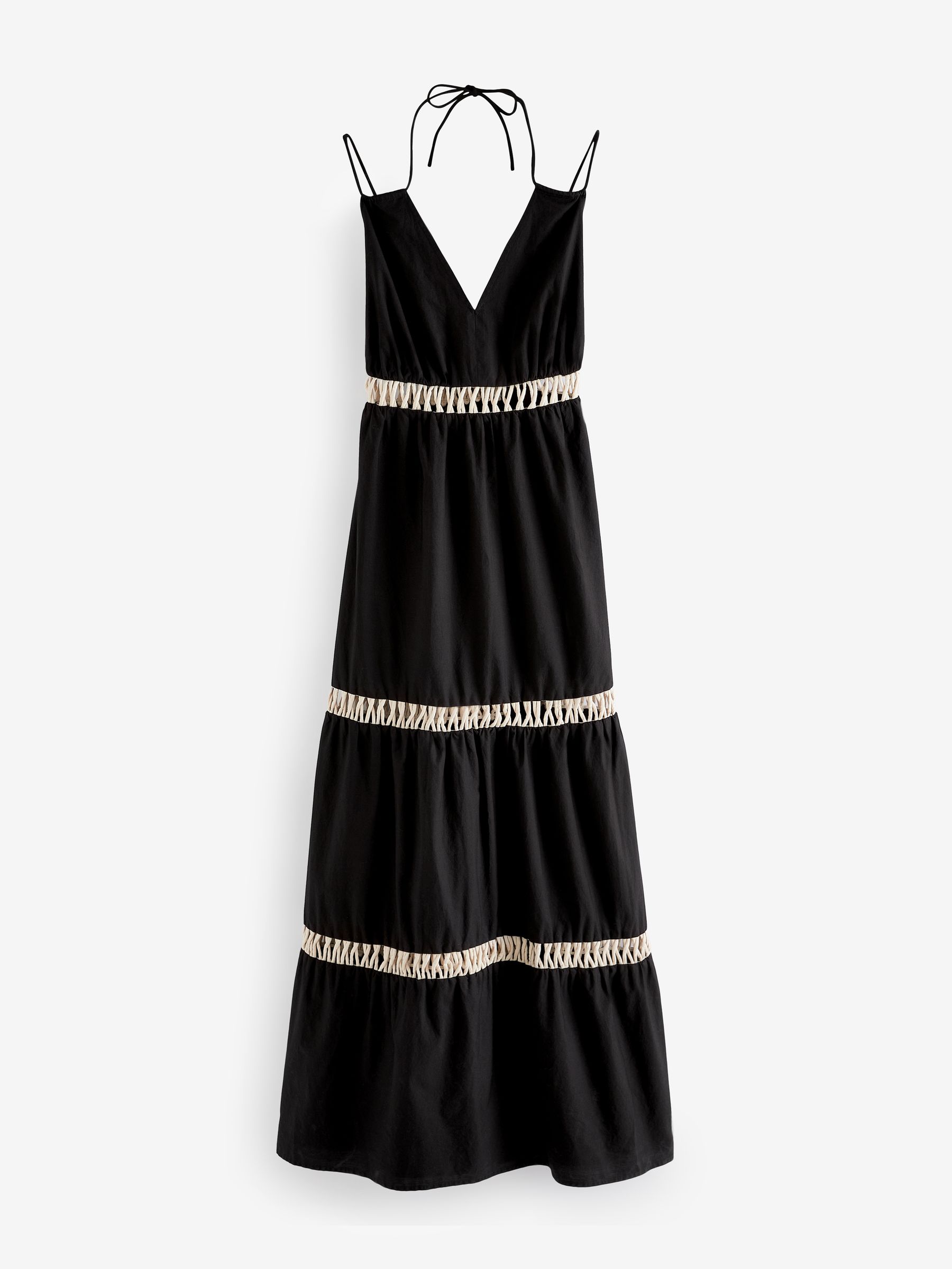 Buy Black Summer Tiered Dress from Next Luxembourg