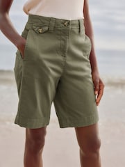 Khaki Green Chino Knee Length Shorts - Image 2 of 6