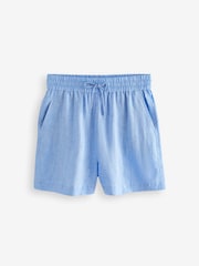 Blue 100% Linen Boy Shorts - Image 6 of 7