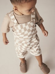 Stone Check 100% Cotton Dungaree & Short Sleeve T-Shirt Set (3mths-7yrs) - Image 4 of 4