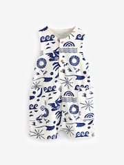 Cobalt Blue/Ecru All-Over Print 100% Cotton All-In-One (3mths-7yrs) - Image 5 of 7