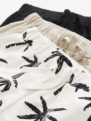 Monochrome Palm Trees All-Over Print Lightweight 100% Cotton Jersey Shorts 3 Pack (3mths-7yrs) - Image 6 of 6