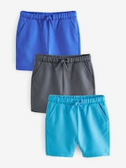 Blue/Teal/Mineral Jersey Shorts 3 Pack (3mths-7yrs) - Image 1 of 6