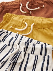 Ochre Yellow Stripe All-Over Print Lightweight 100% Cotton Jersey Shorts 3 Pack (3mths-7yrs) - Image 6 of 6