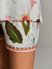 B by Ted Baker Ecru 100% Cotton Short Pyjamas Set - Image 8 of 11
