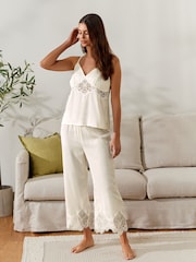 B by Ted Baker Bridal Satin Cami Ivory White Pyjamas Set - Image 1 of 13