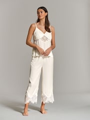 B by Ted Baker Bridal Satin Cami Ivory White Pyjamas Set - Image 2 of 13