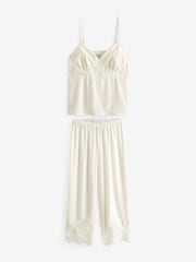 B by Ted Baker Bridal Satin Cami Ivory White Pyjamas Set - Image 9 of 13