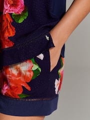 B by Ted Baker Coral/Blue Viscose Dobby Pyjama Shorts Set - Image 5 of 10
