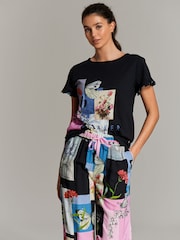 B by Ted Baker Jersey Viscose Black 100% Cotton Pyjama Set - Image 1 of 11