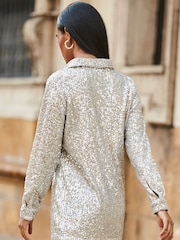 Sosandar Gold Sequin Shirt - Image 2 of 3