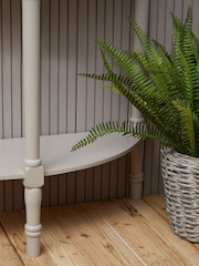 Interiors by Premier Grey Heritage Putty Pine Wood Half Moon Console Table - Image 2 of 6