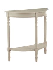 Interiors by Premier Grey Heritage Putty Pine Wood Half Moon Console Table - Image 5 of 6