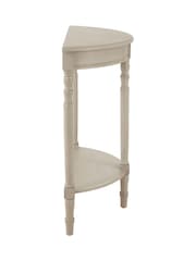 Interiors by Premier Grey Heritage Putty Pine Wood Half Moon Console Table - Image 6 of 6